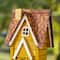 Glitzhome® 12" Retro Yellow Distressed Cottage Birdhouse